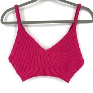 Zara Pink Knit Crop Top Large